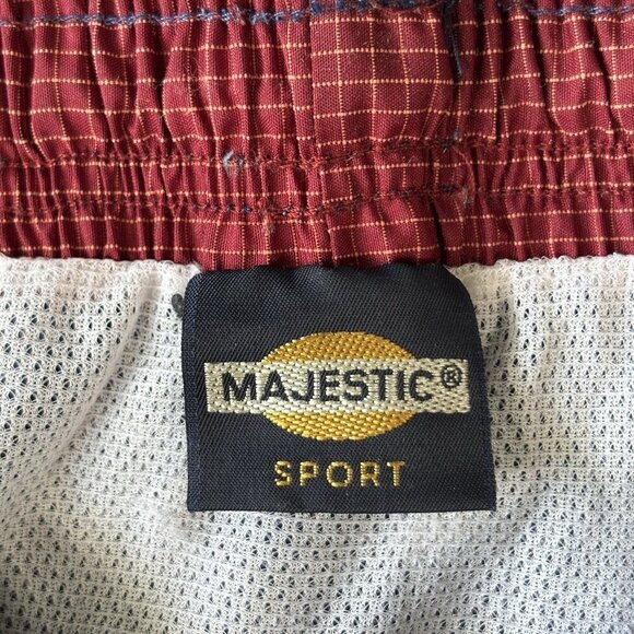 Vtg Majestic Sport Mens Shorts Swimsuit Beach Tanks Blue Lined 30 Drawstring 90s - Picture 7 of 13